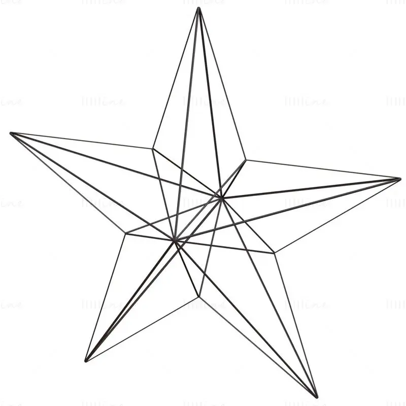 Wireframe Shape Geometric Star 3D Printing Model STL