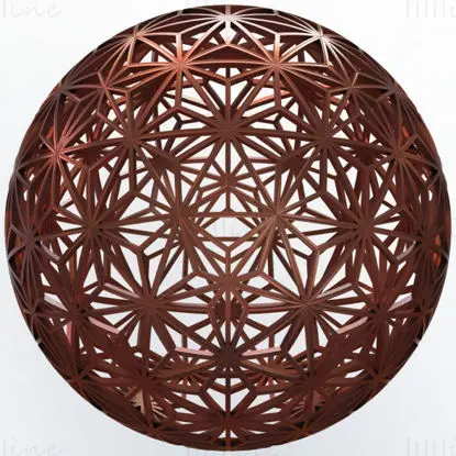 مدل پرینت سه بعدی توپ با الگوی ستاره هندسی شکل Wireframe
