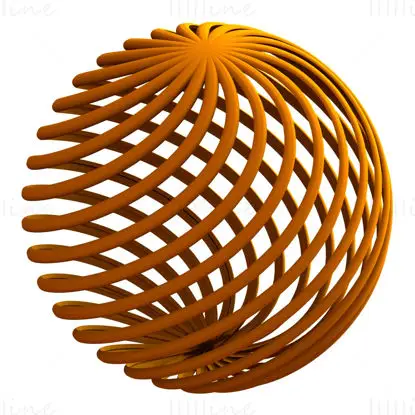 Drótváz alakú geometriai csavart gömb 3D nyomtatási modell STL