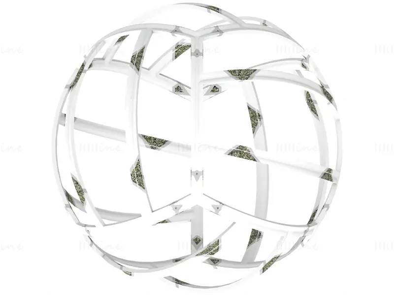 Draadframe vorm geometrische volleybal 3D-printmodel STL