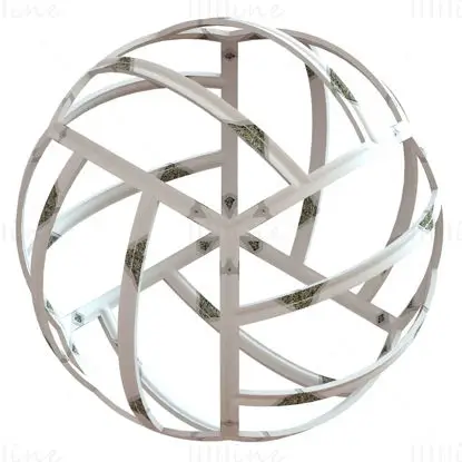 Modelo de impresión 3D de pelota de voleibol geométrica con forma de estructura metálica STL