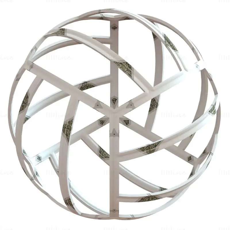 ワイヤーフレーム形状の幾何学的なバレーボール 3D 印刷モデル STL