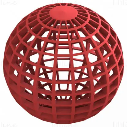 Modello di stampa 3D con sfera a griglia a forma di wireframe