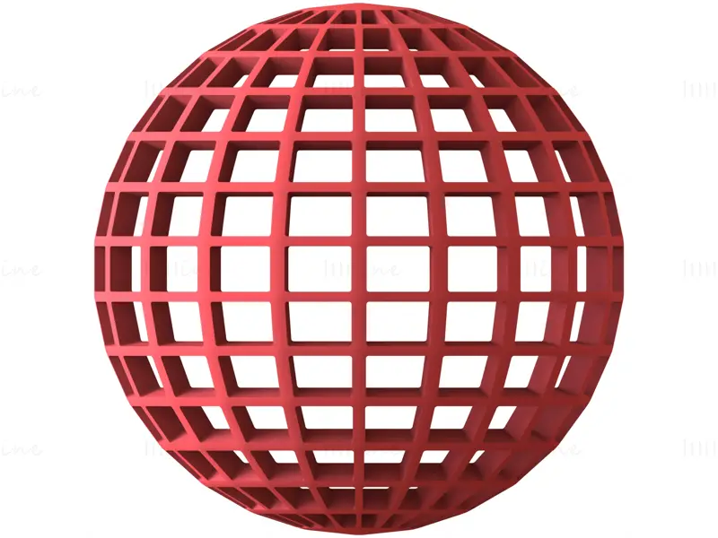 线框形状地球网格球体 3D 打印模型