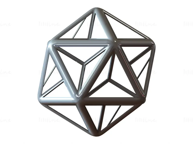 Wireframe Shape Great Dodecahedron Print 3D Model STL