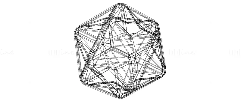 线框形状大十二面体3D打印模型STL