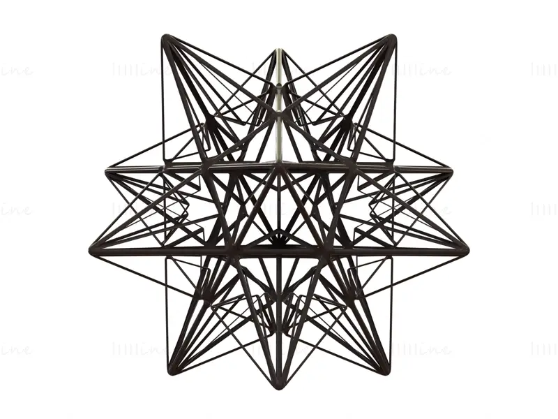 Wireframe Shape Great Icosahedron 3D Printing Model STL