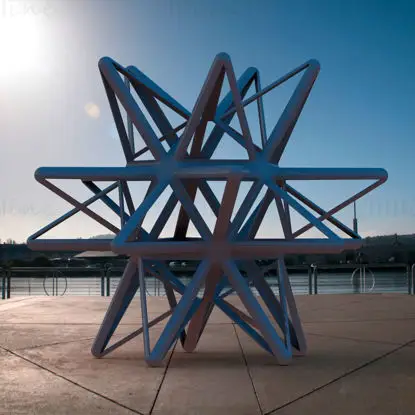 Drótváz alakú Nagy csillagozott dodekaéder 3D nyomtatási modell STL