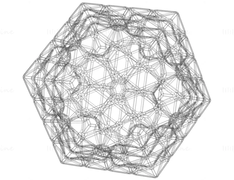 Flocon d'icosaèdre en forme de fil de fer, modèle d'impression 3D STL