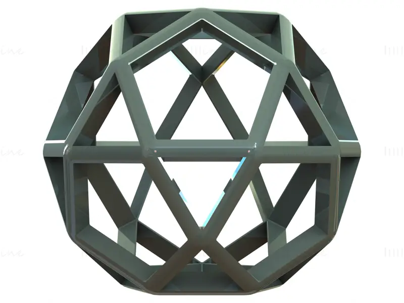 Wireframe Shape Icosidodecahedron 3D Printing Model STL