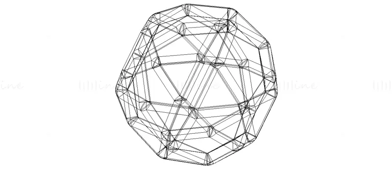 Каркасная форма Икосододекаэдр Модель 3D-печати STL