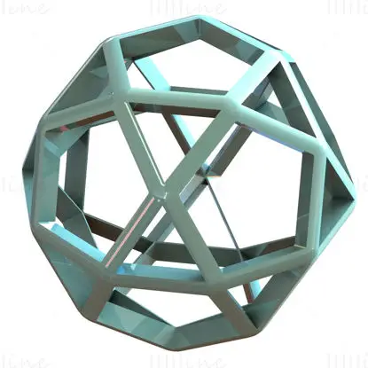 Wireframe Shape Icosidodecahedron 3D Printing Model STL