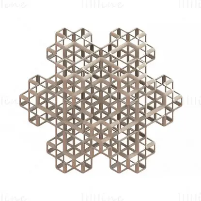 Wireframe Shape Mosely Snowflake 3D Print Model STL