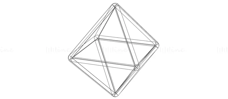 Modelo de impresión 3D de octaedro con forma de estructura metálica STL