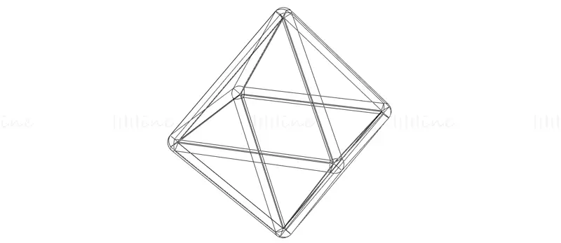 Wireframe Shape Octahedron 3D Printing Model STL