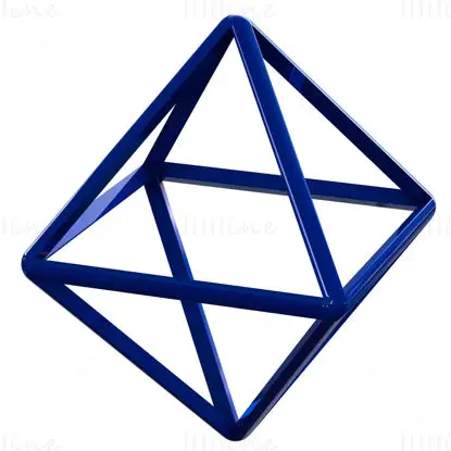 Modelo de impresión 3D de octaedro con forma de estructura metálica STL
