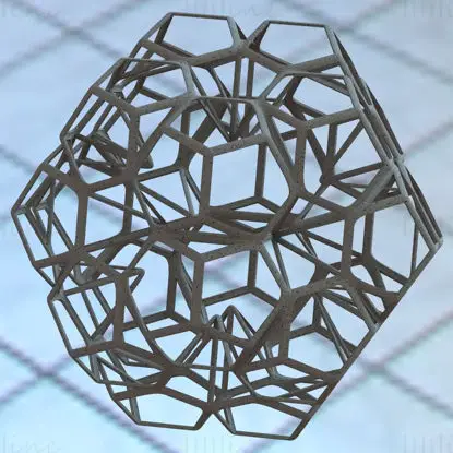 شكل الإطار السلكي Penta Flake Dodecahedron نموذج طباعة ثلاثي الأبعاد STL