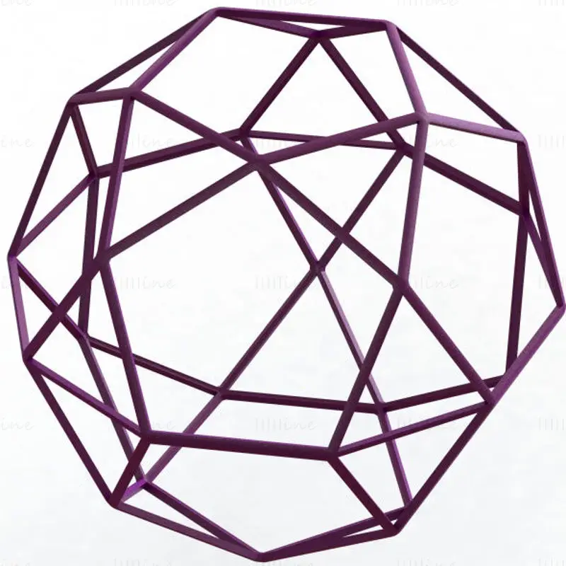 Modèle d'impression 3D d'Orthobirotunda pentagonal de forme filaire