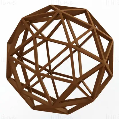 Wireframe Shape Pentakis Dodecahedron 3D Printing Model STL