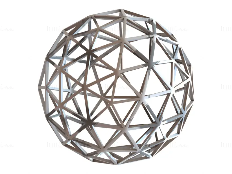 Tel Çerçeve Şekli Pentakis Snub Dodecahedron 3D Baskı Modeli STL