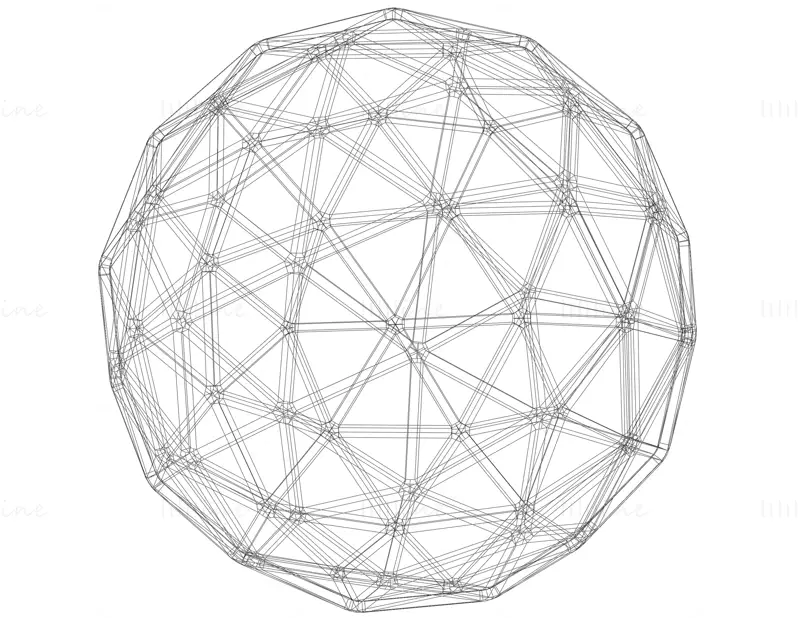 Model 3D tiskanja STL v obliki žične oblike Pentakis Snub Dodecahedron