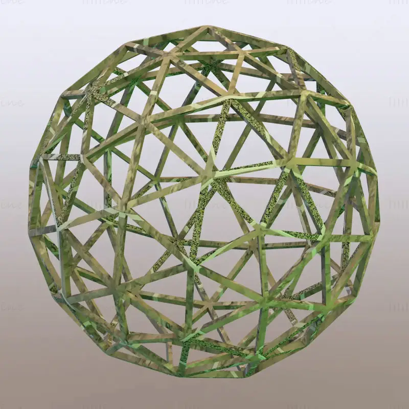 Modelo de impressão 3D Pentakis Snub Dodecaedro em forma de wireframe STL