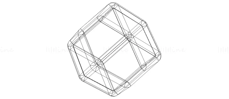 Wireframe Shape Rhombic Dodecahedron 3D Printing Model STL