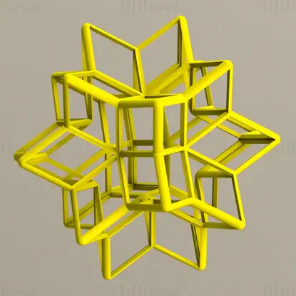 Wireframe Shape Rhombic Hexecontahedron 3D Printing Model STL