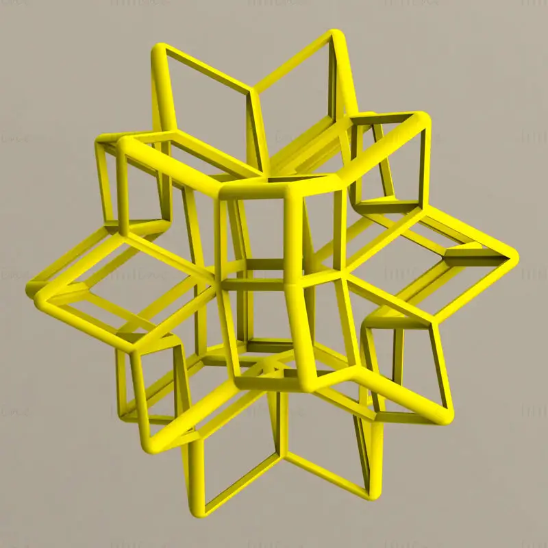 Wireframe Shape Rhombic Hexecontahedron 3D Printing Model STL