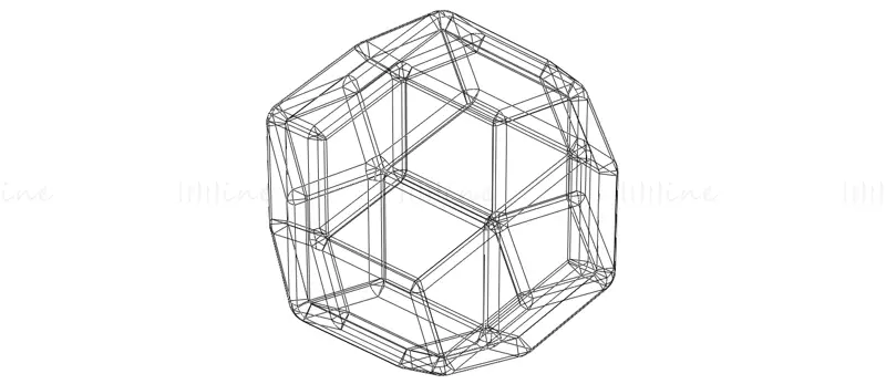 线框形状菱形三十面体3D打印模型STL