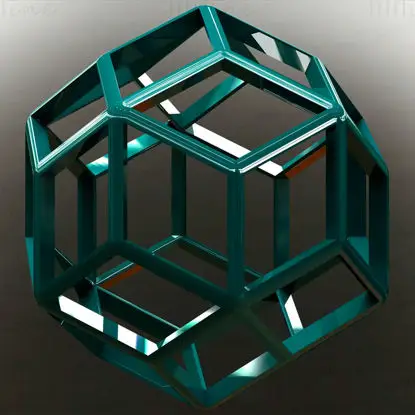 Modelo de impresión 3D de triacontaedro rómbico con forma de estructura metálica STL