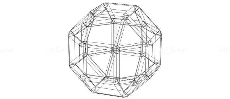 Wireframe Shape Rhombicuboctahedron 3D Printing Model STL
