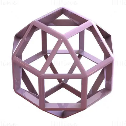 Drótváz alakú Rhombicuboctahedron 3D nyomtatási modell STL