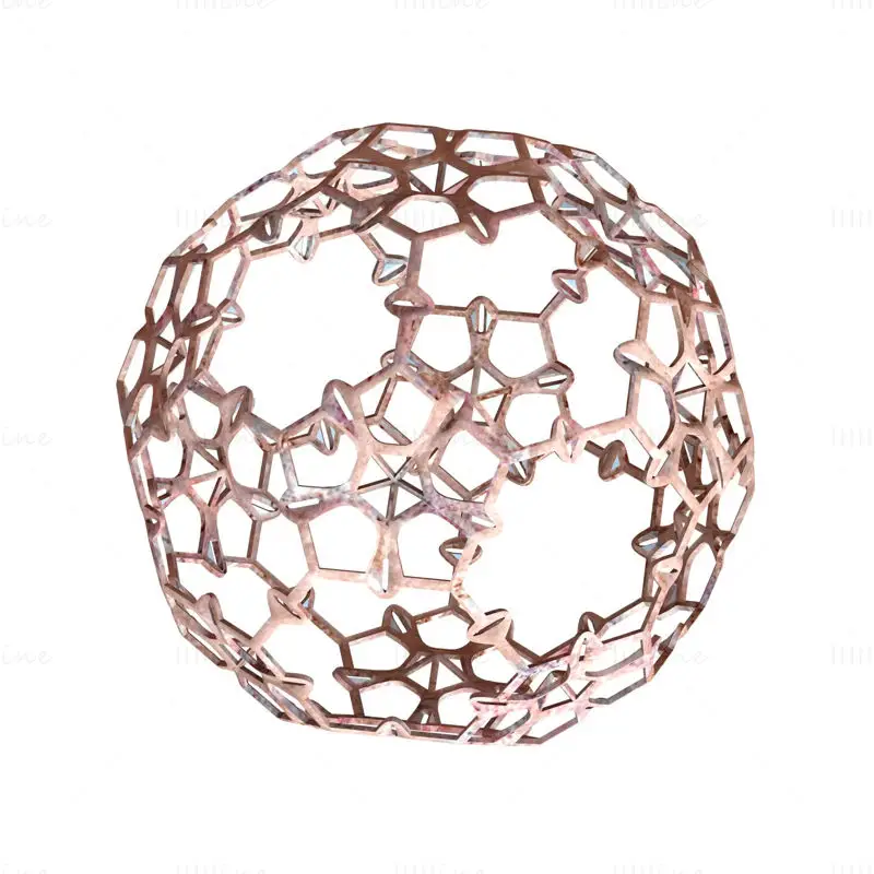 线框形状 Sierpinski Buckyball 3D 打印模型 STL