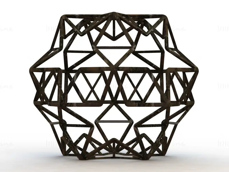 Wireframe Shape Small Ditrigonal Icosidodecahedron 3D Printing Model STL