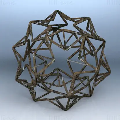 Wireframe Shape Small Ditrigonal Icosidodecahedron 3D Printing Model STL