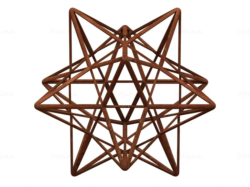 Wireframe Shape Small Stellated Dodecahedron 3D Printing Model STL