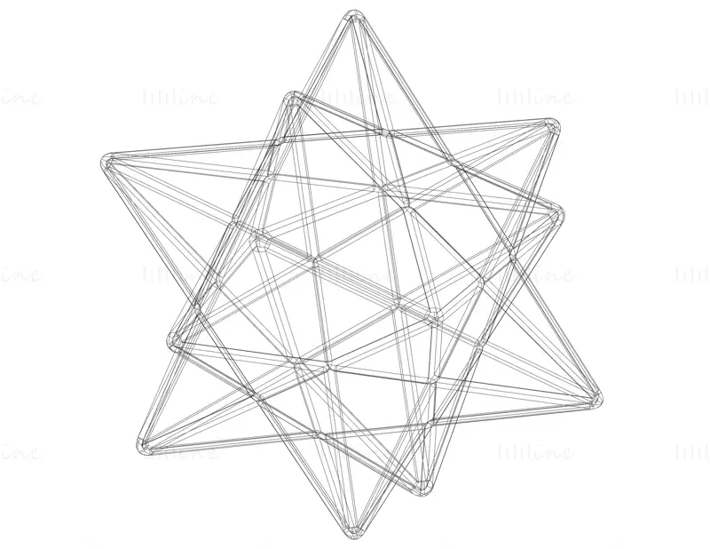 Wireframe Shape Small Stellated Dodecahedron 3D Printing Model STL