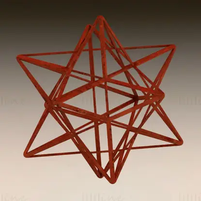Drótváz alakú kis csillagozott dodekaéder 3D nyomtatási modell STL