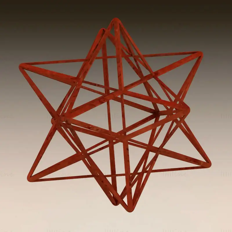 Modelo de impresión 3D de dodecaedro estrellado pequeño con forma de estructura metálica STL