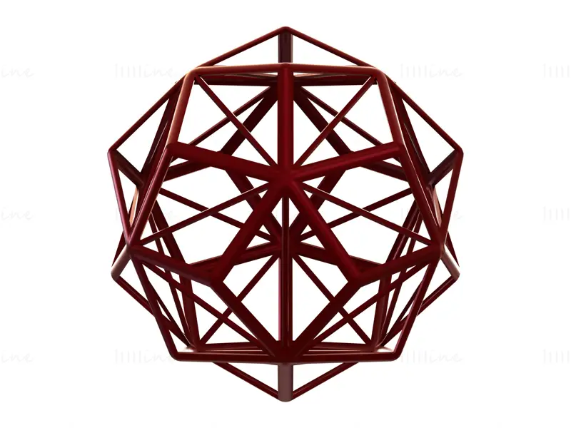 Wireframe Shape Small Triambic Icosahedron 3D Printing Model STL