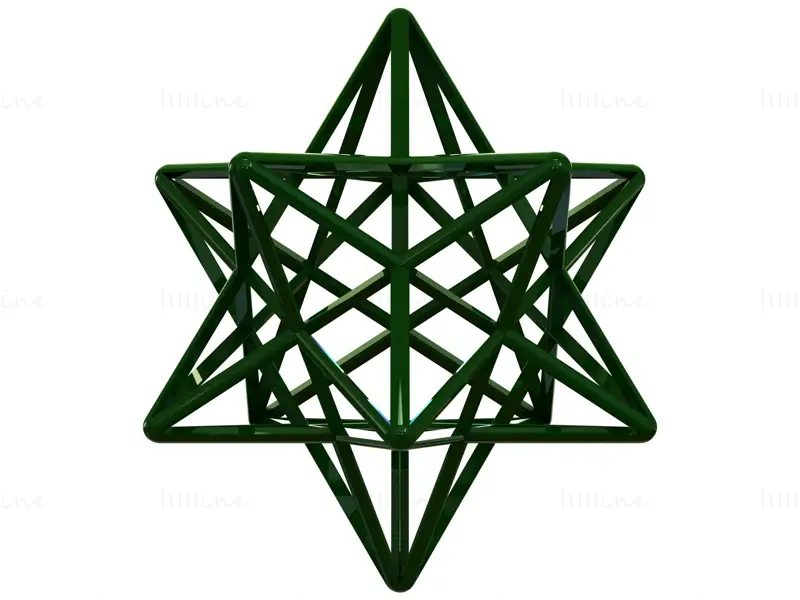 Wireframe Shape Stellated Dodecahedron 3D Printing Model STL