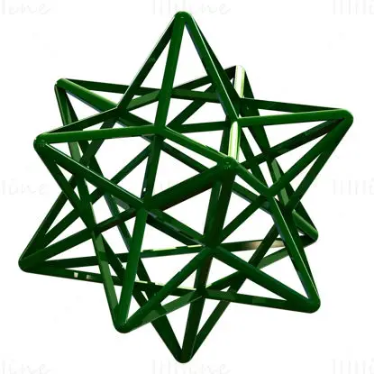Wireframe Shape Stellated Dodecahedron 3D Printing Model STL