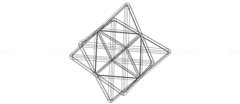 Forma de estructura alámbrica Octaedro estrellado Modelo de impresión 3D STL