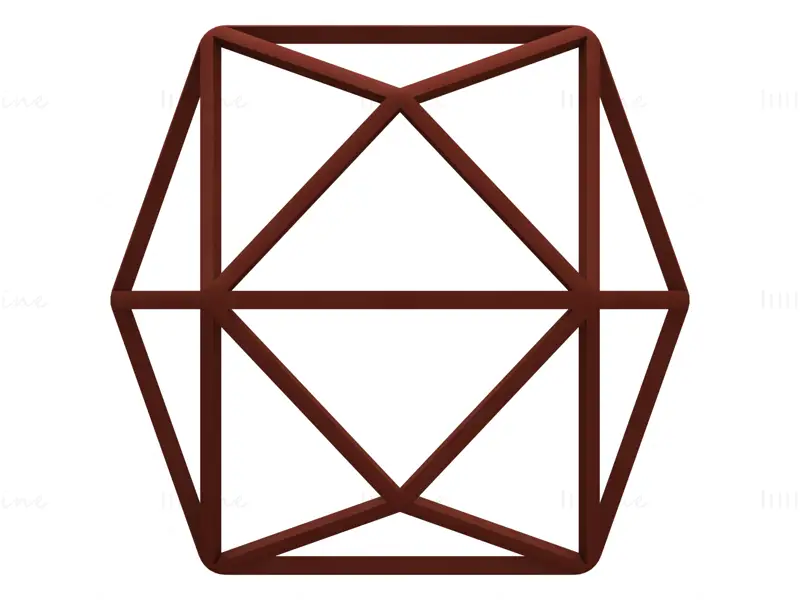 Forma de estructura alámbrica Tetrakis Hexaedro Modelo de impresión 3D STL