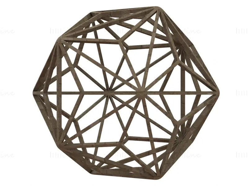 Wireframe Shape Triakis Icosahedron 3D Printing Model STL