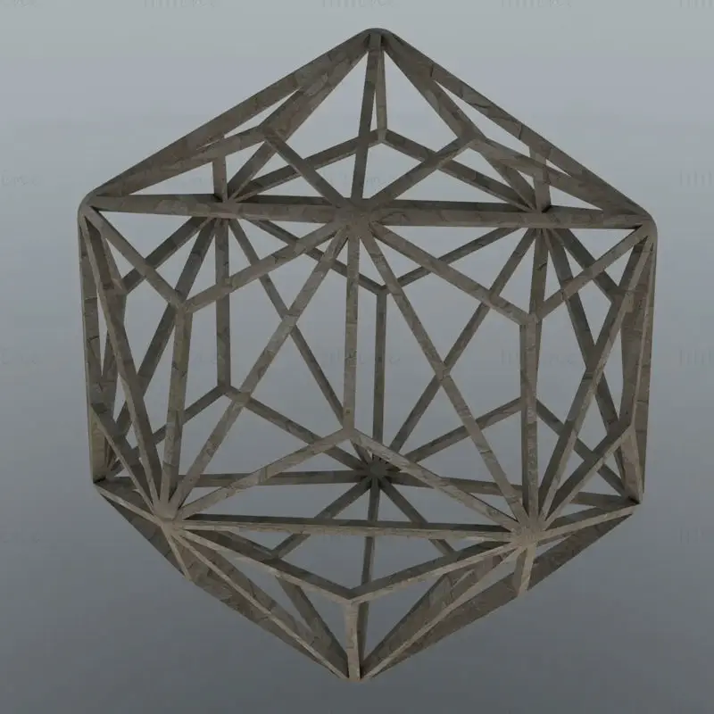 Wireframe Shape Triakis Icosahedron 3D Printing Model STL