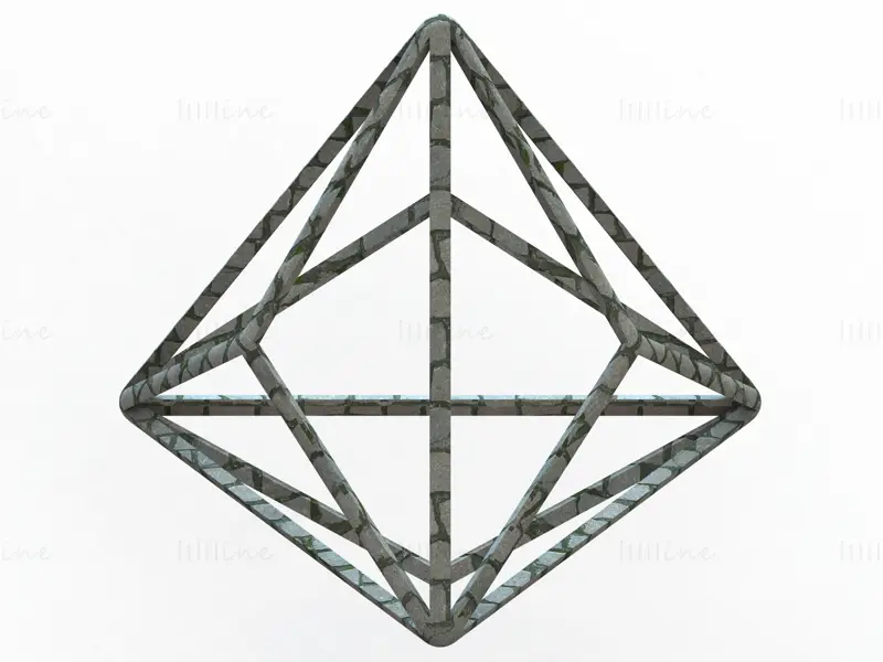 Wireframe Shape Triakis Tetrahedron 3D Printing Model STL