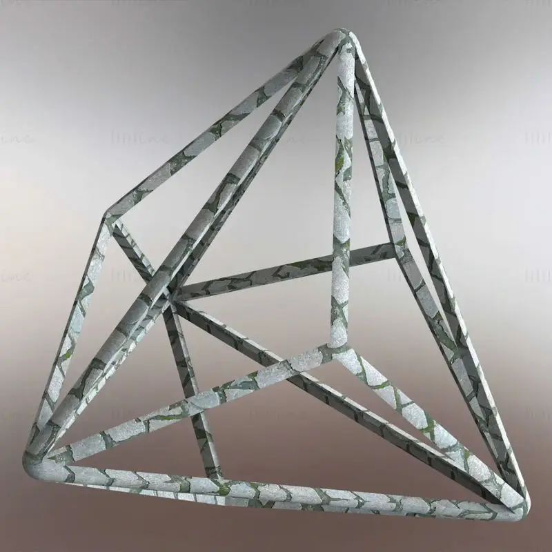 Wireframe Shape Triakis Tetrahedron 3D Printing Model STL