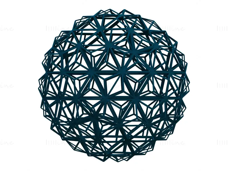 Wireframe Shape Triangulated Ball 3D Printing Model STL